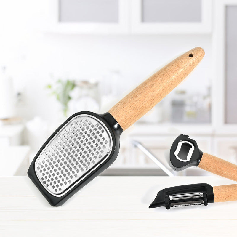 Manufacturer Wholesale Wooden Handle Kitchen Utensil Set Peeler Pizza Knife Egg Beater Combination Kitchen Gadgets 12-piece Set