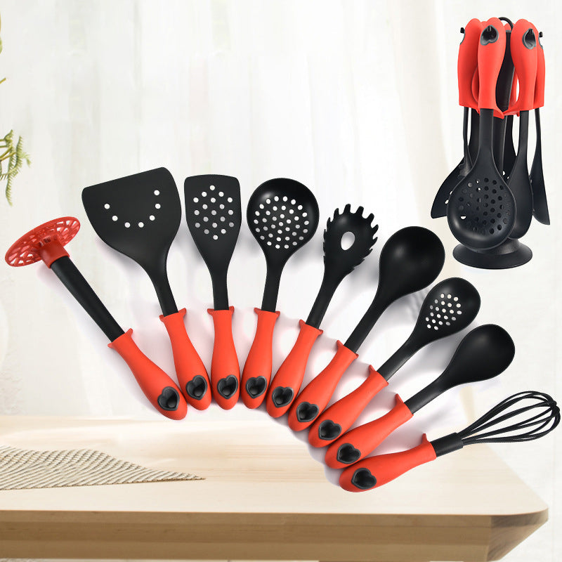 Manufacturer Wholesale Kitchen Utensil 9-piece Set Non-stick Silicone Cooking Spoon and Spatula