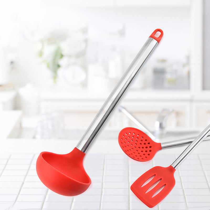 【Factory Direct】Stainless Steel Handle Silicone Kitchenware Set