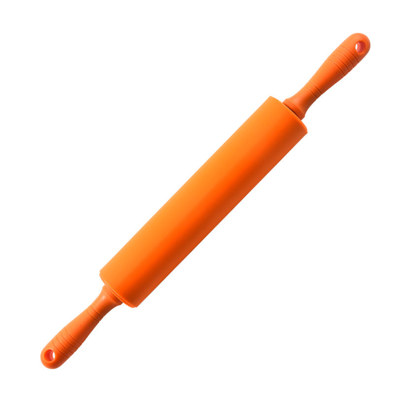 10-Inch Silicone Rolling Pin with Wooden Handle