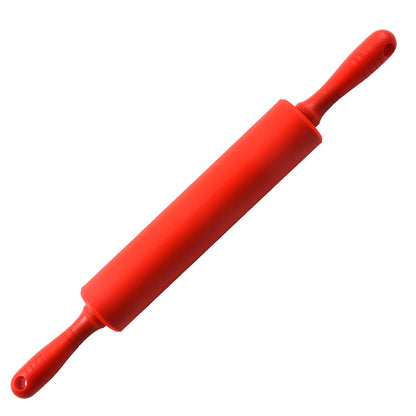 10-Inch Silicone Rolling Pin with Wooden Handle