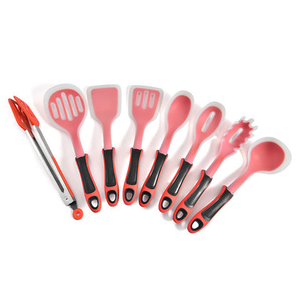 【Factory Direct】8-piece Set of Two-color Handle Silicone Kitchen Utensils Non-stick Cookware Is Heat-resistant